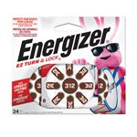 Energizer Hearing Aid Batteries Size 312, Brown Tab, 24 Pack