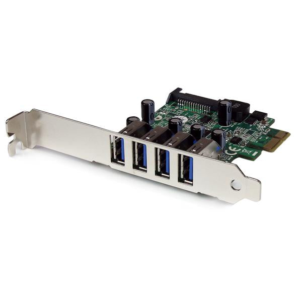 StarTech.com 4 Port PCI Express PCIe SuperSpeed USB 3.0 Controller Card Adapter with UASP - 5Gbps - SATA Power - TAA