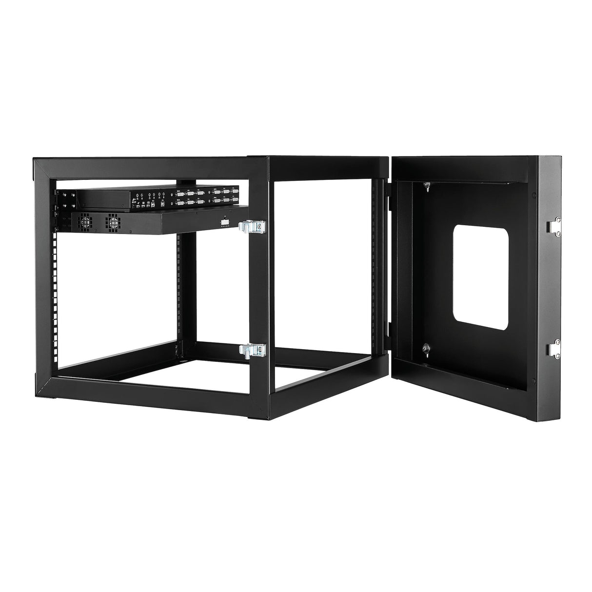 StarTech.com 4-Post 8U Hinged Wall-Mount Network Rack, 19" Open Frame Server Rack with 19.8in Mounting Depth, Wall Mount Swing Out Data Rack for IT / AV / Patch Panel / Computer Equipment