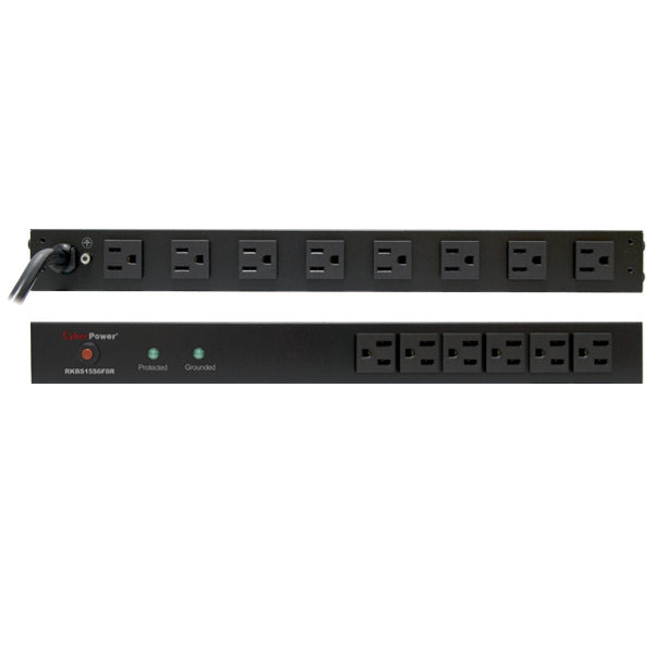 CyberPower RKBS15S6F8R surge protector Black 14 AC outlet(s) 120 V 4.57 m