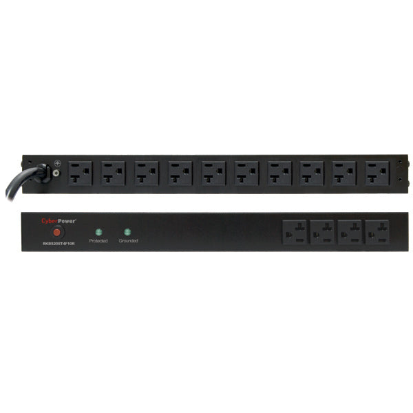 CyberPower RKBS20ST4F10R surge protector Black 14 AC outlet(s) 120 V 4.57 m