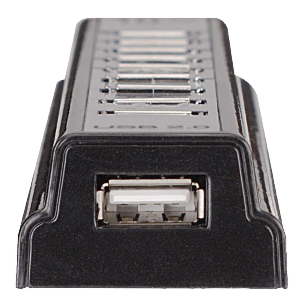 Manhattan USB-A 10-Port Desktop Hub, 10x USB-A Ports, 480 Mbps (USB 2.0), Powered via USB or external power supply (not included) for increased power to connected devices