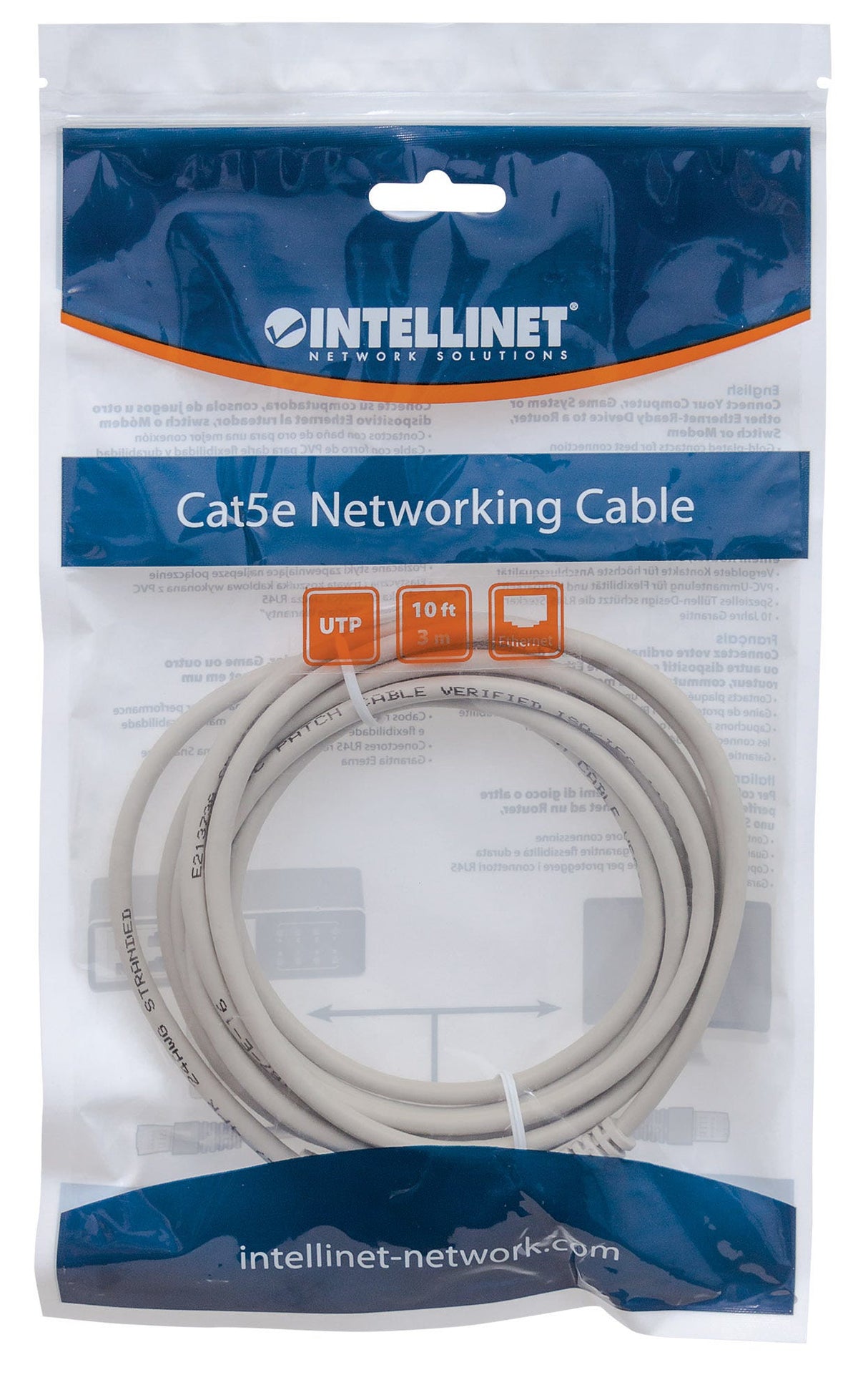 Intellinet Network Patch Cable, Cat6, 7.5m, Grey, CCA, U/UTP, PVC, RJ45, Gold Plated Contacts, Snagless, Booted, Lifetime Warranty