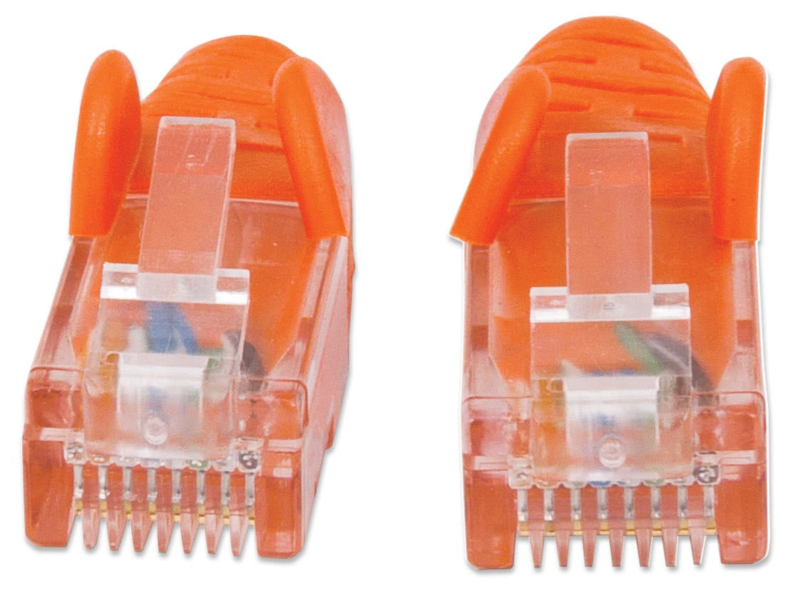 Intellinet Network Patch Cable, Cat6, 7.5m, Orange, CCA, U/UTP, PVC, RJ45, Gold Plated Contacts, Snagless, Booted, Lifetime Warranty, Polybag