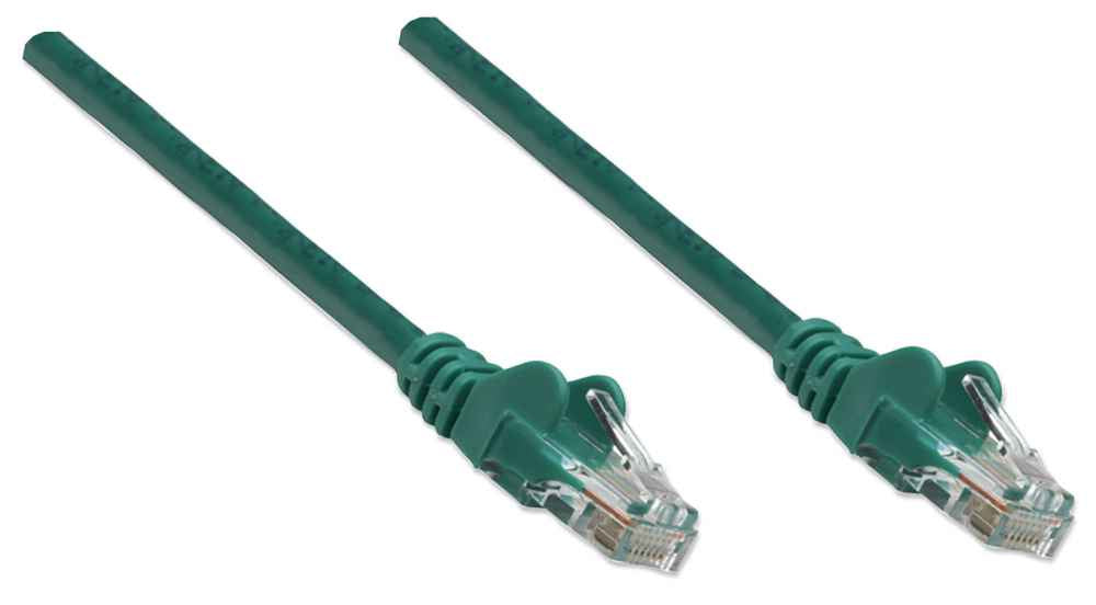 Intellinet Network Patch Cable, Cat6, 1.5m, Green, CCA, U/UTP, PVC, RJ45, Gold Plated Contacts, Snagless, Booted, Lifetime Warranty