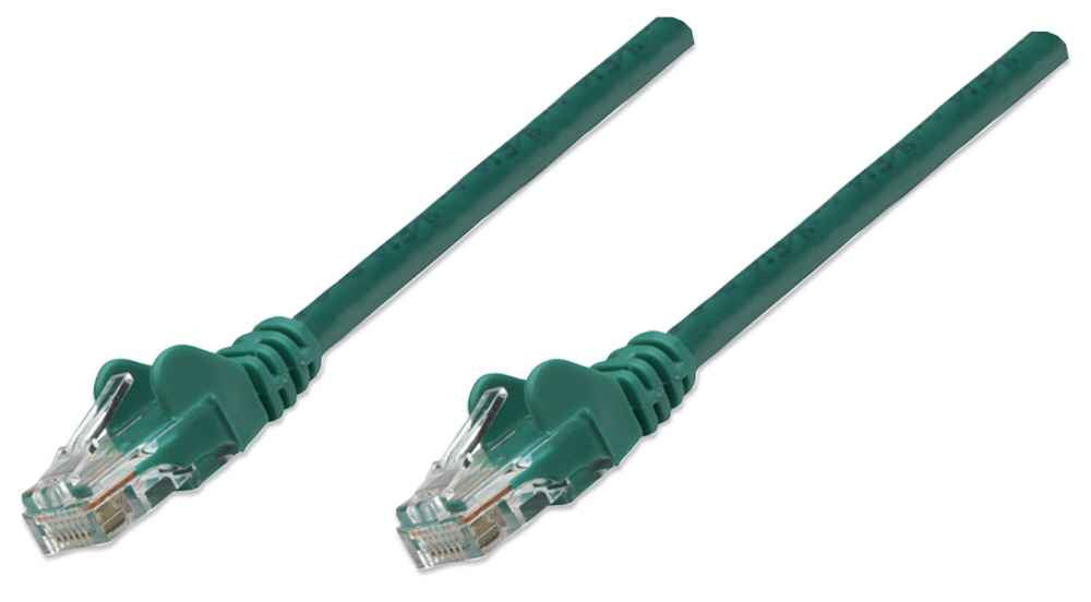 Intellinet Network Patch Cable, Cat6, 0.5m, Green, CCA, U/UTP, PVC, RJ45, Gold Plated Contacts, Snagless, Booted, Lifetime Warranty