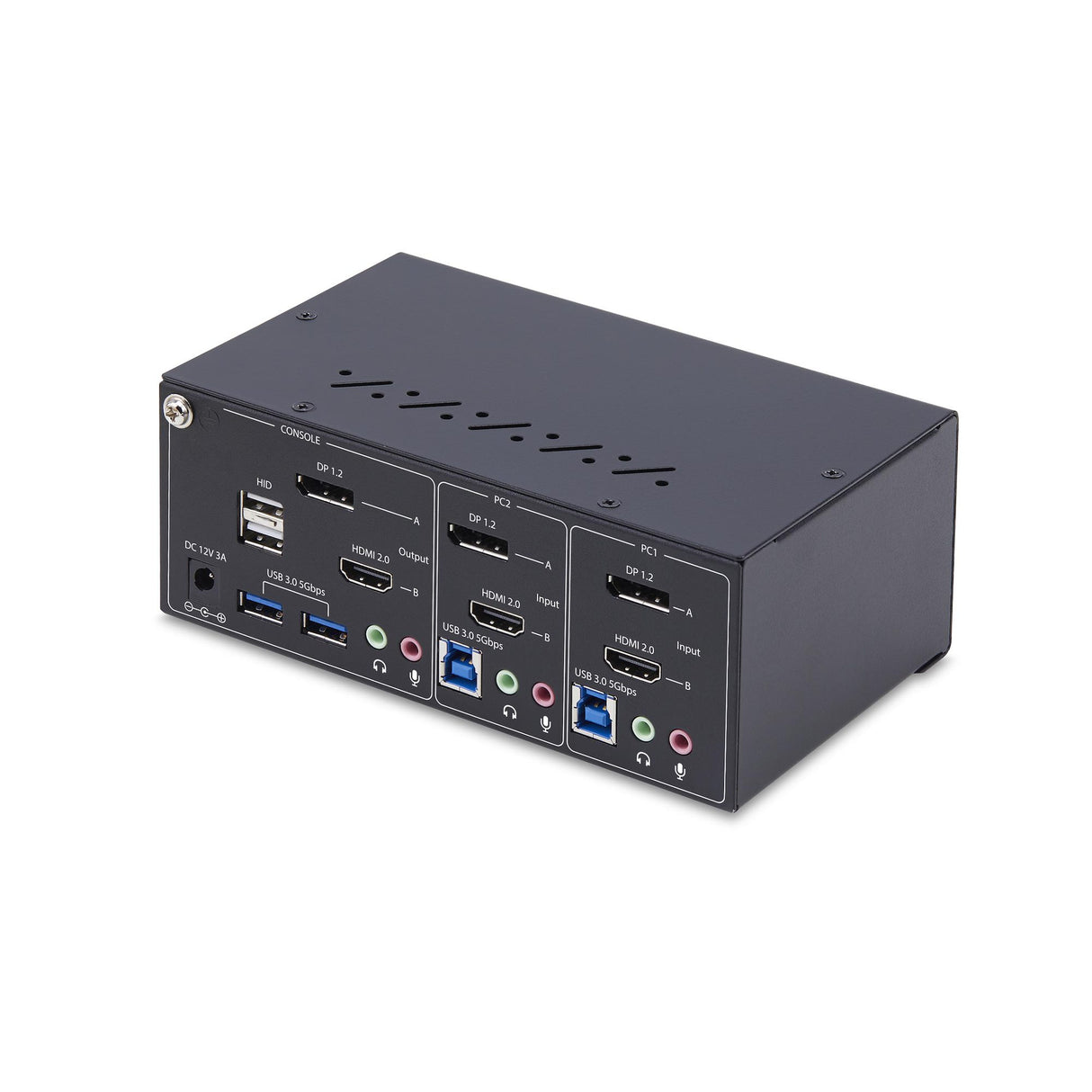 StarTech.com 2-Port Dual-Monitor DisplayPort and HDMI KVM Switch, 4K 60Hz, 1x HDMI & 1x DP Monitor, 2-Port USB 5Gbps Hub, 2x USB HID Ports, TAA Compliant