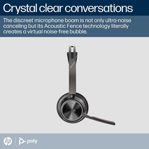 HP Poly Poly Voyager Focus 2 UC Headset +USB-A to USB-C Cable +Charging Stand