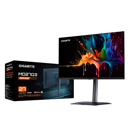 GIGABYTE MO27Q3 27” OLED QHD Gaming Monitor - 2560 x 1440, 360Hz, 0.03ms, 250 cd/m², G-Sync Compatible, FreeSync Premium Pro, Display HDR True Black 400, HDMI 2.1, Displayport 1.4