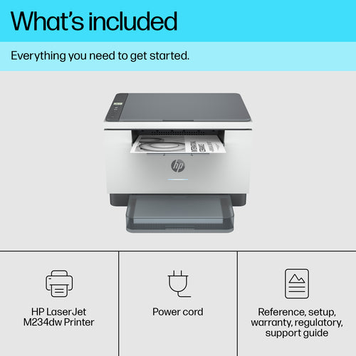 HP LaserJet M234dw Wireless Multifunction Black and white Printer, Copier, Scanner; Duplex