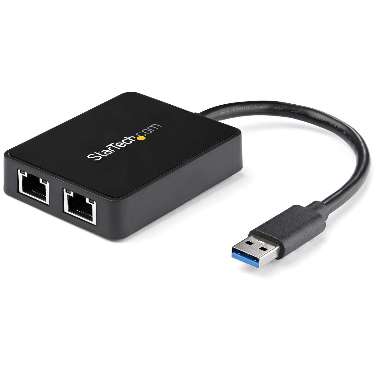 StarTech.com USB 3.0 to Dual Port Gigabit Ethernet Adapter w/ USB Port, 10/100/1000 Mbps, USB Gigabit LAN Network NIC Adapter