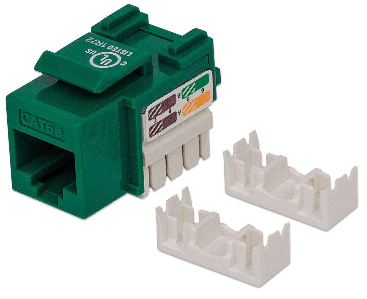 Intellinet Keystone Jack, Cat5e, UTP, Punch-down, Green