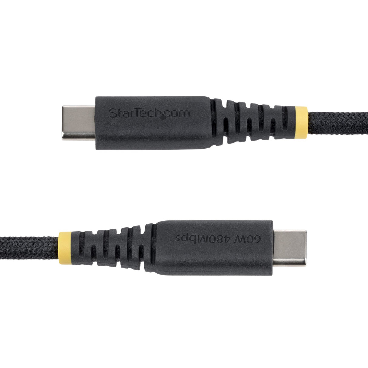 StarTech.com 3ft (91cm) USB-C Charging Cable, 60W (3A) PD, Dual-Layer Braided Nylon/TPE Jacket, Rugged USB C Charging Cord, USB 2.0 Laptop Charger Cable