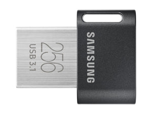 Samsung FIT Plus USB flash drive 256 GB USB Type-A 3.2 Gen 1 (3.1 Gen 1) Black, Stainless steel