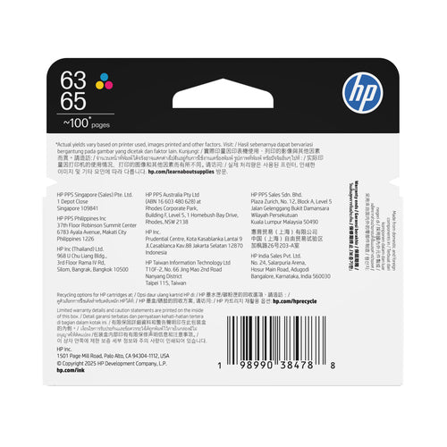 HP 63/65 Tri-color Original Ink Cartridge