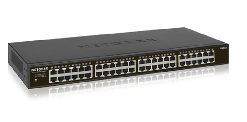 NETGEAR GS348 Unmanaged Gigabit Ethernet (10/100/1000) 1U Black