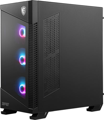 MSI MPG VELOX 100R Mid Tower Gaming Computer Case 'Black, 4x 120mm ARGB Fans, 1-6 ARGB Hub, ARGB light strip, USB Type-C, Tempered Glass, Center, E-ATX, ATX, mATX, mini-ITX'
