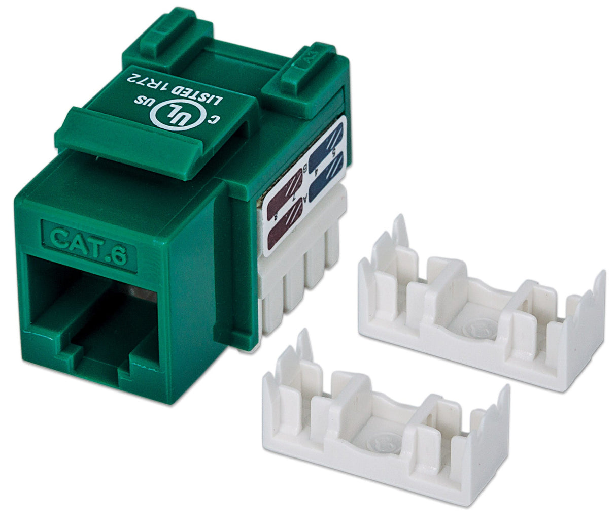 Intellinet Keystone Jack, Cat6, UTP, Punch-down, Green
