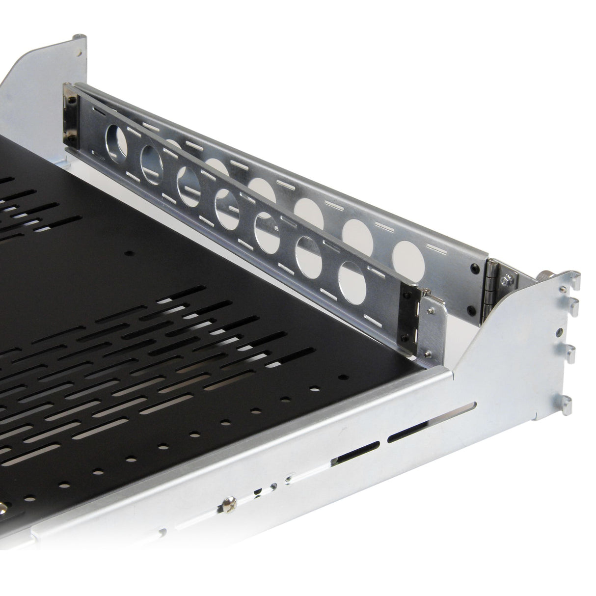 StarTech.com 2U Vented Sliding Server Rack Shelf w/ Cable Management Arm - 27.7 to 31.6in Adjustable Mounting Depth - 50lb - 19" Server Tray Shelf for Equipment Rack - 24in Deep