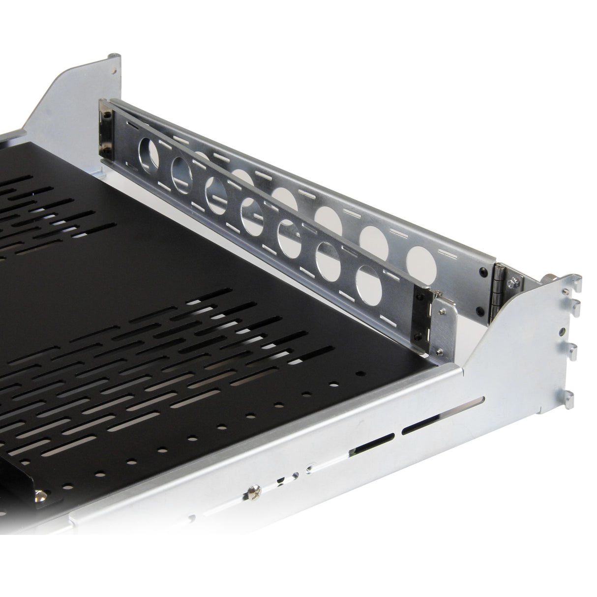 StarTech.com 2U Vented Sliding Server Rack Shelf w/ Cable Management Arm - 27.6 to 31.6in Adjustable Mounting Depth - 110lb - 19" Server Tray Shelf for Equipment Rack - 24in Deep