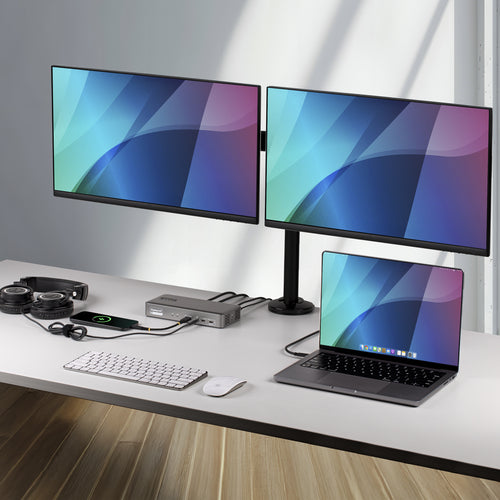 StarTech.com Dual-Monitor USB-C Docking Station, 4K 60Hz, HDMI or DisplayPort, 96W Laptop Charging, Gigabit Ethernet, Universal Smart Dock for Windows and macOS