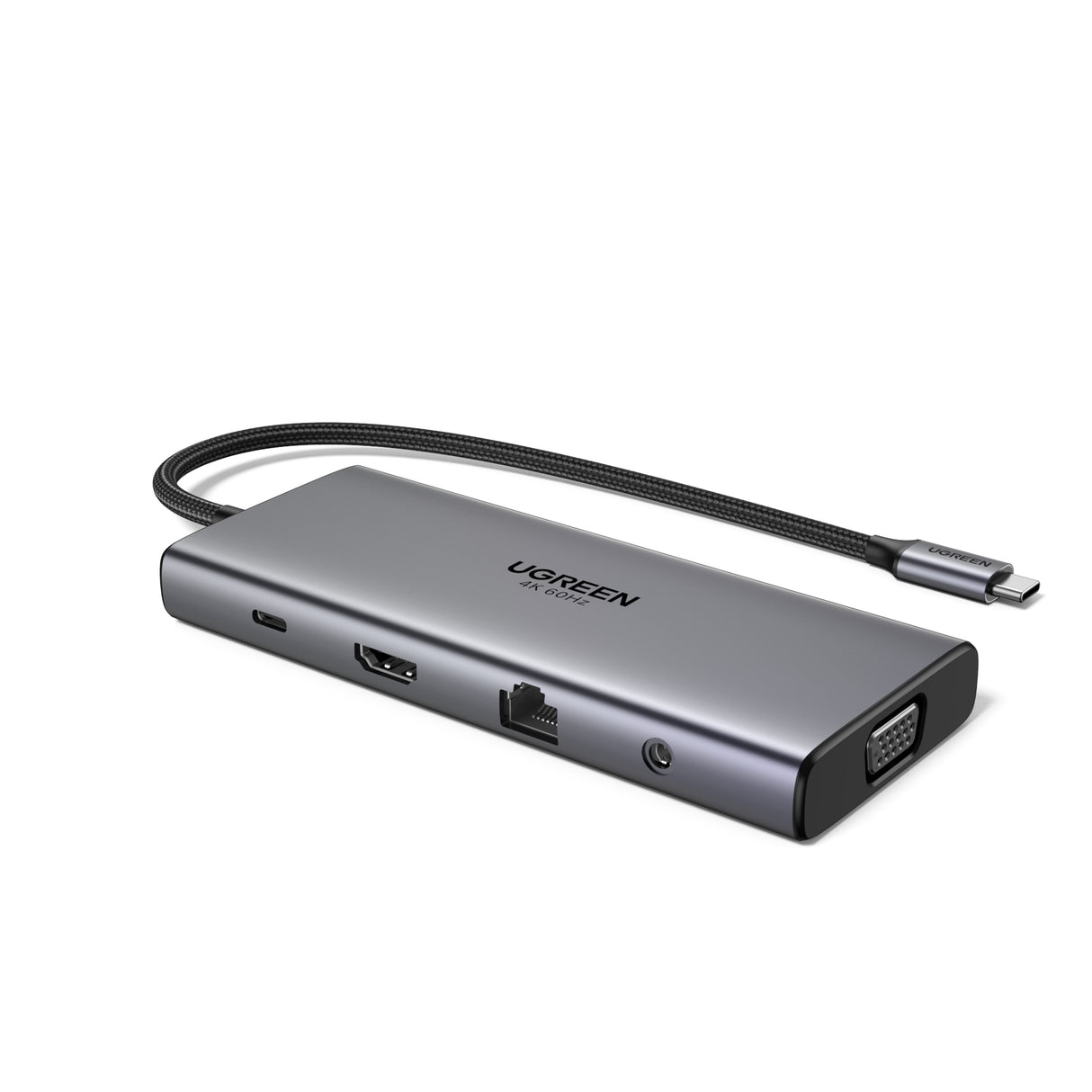 Ugreen 11-in-1 USB-C Hub to 3x USB-C/2x USB-A/HDMI/VGA/RJ45/SD/TF/3.5mm - Gray Docking Dock Grey