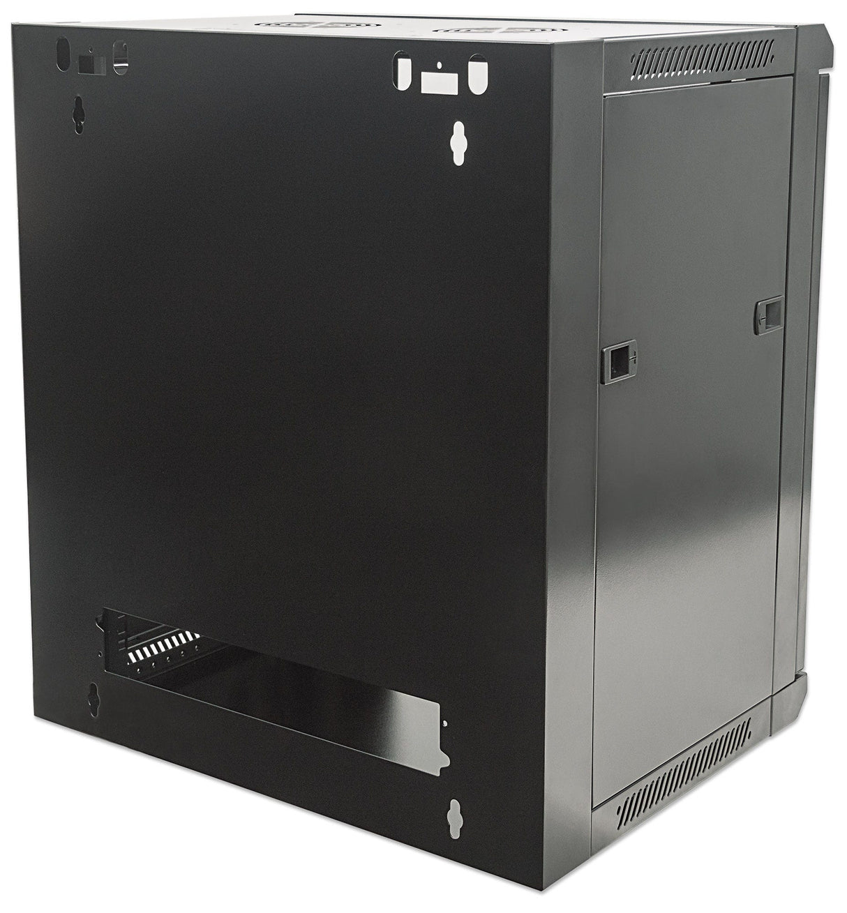 Intellinet 19" Network Cabinet - Wall Mount (Standard), 12U, 450mm Deep, Black, Flatpack, Max 60kg, Suitable also for use on desk or floor, Usable Depth 270mm to 350mm, Metal & Glass Door, Back Panel, Removeable Sides,Parts for wall installation not...