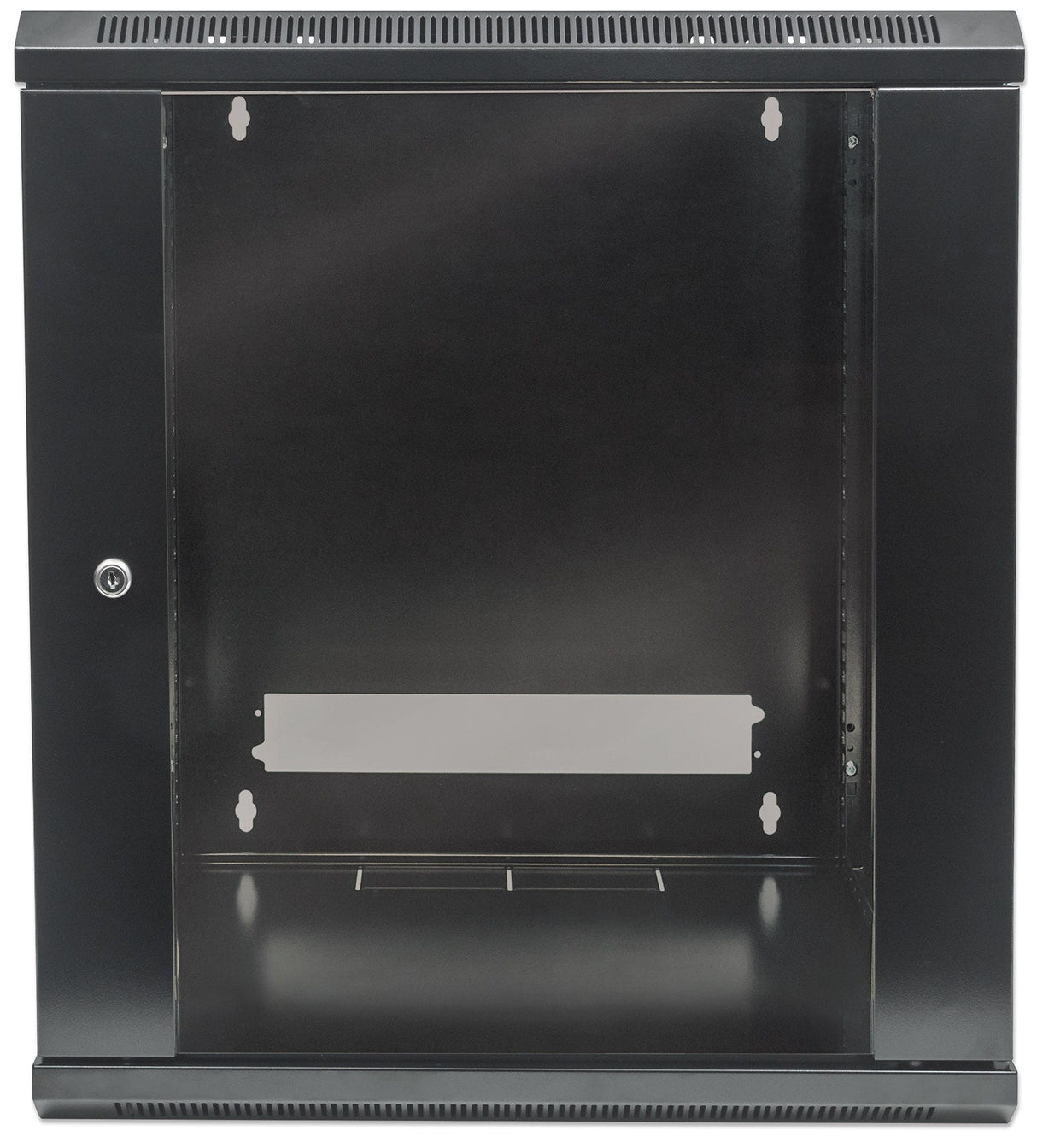 Intellinet 19" Network Cabinet - Wall Mount (Standard), 9U, 450mm Deep, Black, Flatpack, Max 60kg, Suitable also for use on desk or floor, Usable Depth 270mm to 350mm, Metal & Glass Door, Back Panel, Removeable Sides,Parts for wall installation not...