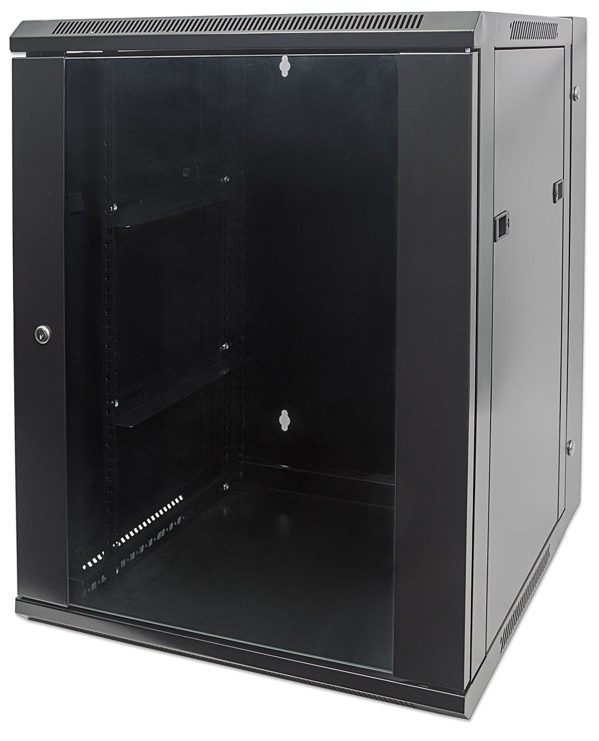 Intellinet 19" Network Cabinet - Wall Mount (Double Section Hinged Swing Out), 15U, 550mm Deep, Black, Assembled, Max 30kg, Swings out for access to back of cabinet when installed on wall, 19",Usable Depth 425mm, Parts for wall installation not...