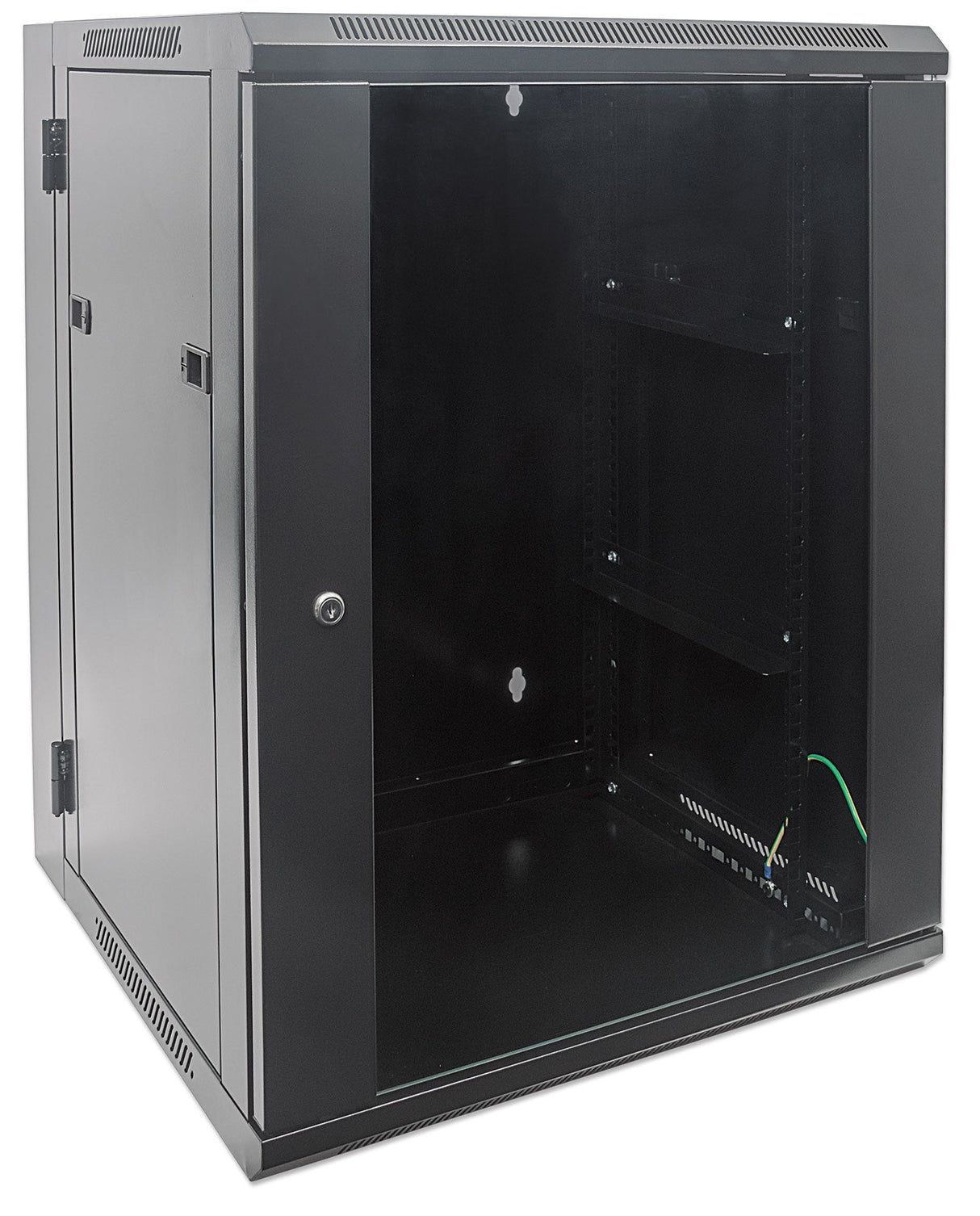 Intellinet 19" Network Cabinet - Wall Mount (Double Section Hinged Swing Out), 15U, 550mm Deep, Black, Assembled, Max 30kg, Swings out for access to back of cabinet when installed on wall, 19",Usable Depth 425mm, Parts for wall installation not...