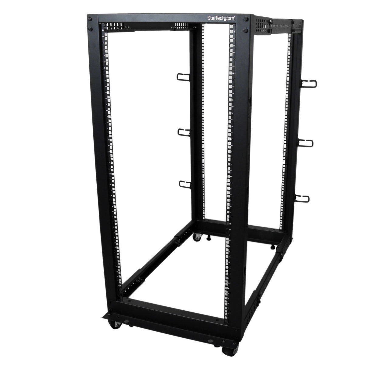 StarTech.com 25U 4-Post Server Rack, 19in Open Frame Rack with 40in (101cm) Mounting Depth and 1200lb (544kg) Weight Capacity, Mobile or Floor Mount IT Rack