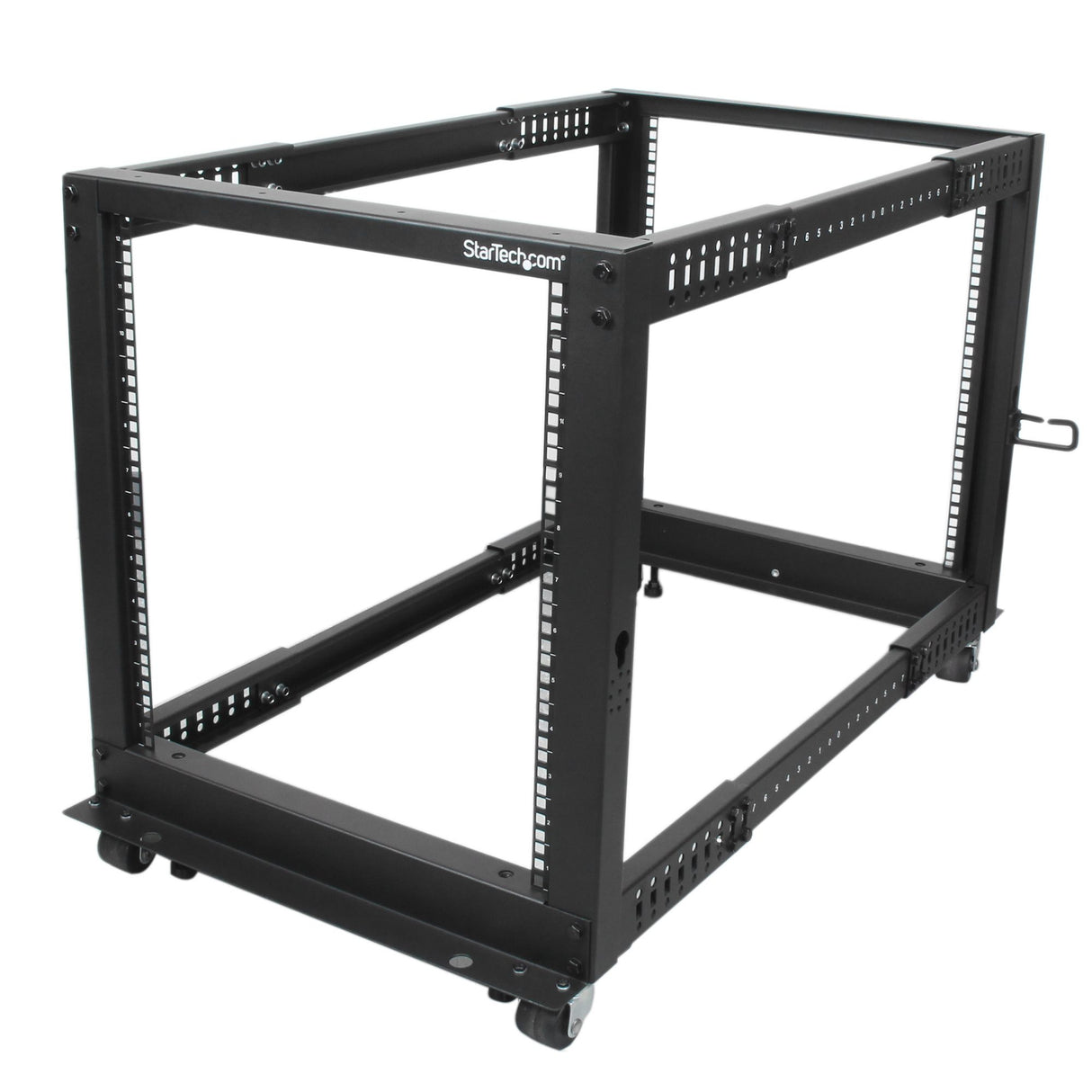 StarTech.com 12U 4-Post Server Rack, 19in Open Frame Rack with 40in (101cm) Mounting Depth and 1200lb (544kg) Weight Capacity, Mobile or Floor Mount IT Rack