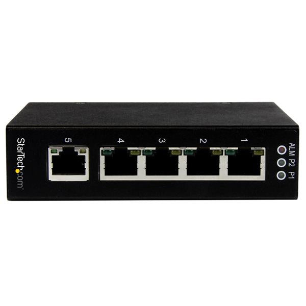 StarTech.com 5 Port Unmanaged Industrial Gigabit Ethernet Switch - DIN Rail / Wall-Mountable - TAA