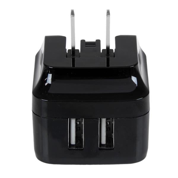 StarTech.com Dual-Port USB Wall Charger - International Travel - 17W/3.4A - Black