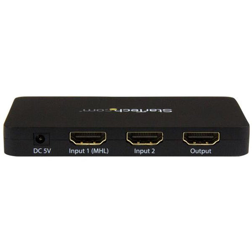 StarTech.com 2-Port HDMI automatic video switch w/ aluminum housing and MHL support – 4K 30Hz
