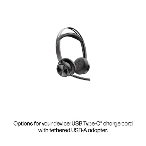 HP Poly Voyager Focus 2-M USB-C-C Headset USB-C/A Adapter Charging Stand