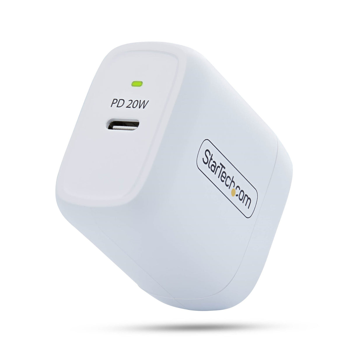 StarTech.com 20W USB‑C Wall Charger, Portable Charger with USB Power Delivery Fast Charging, 5V/9V PD, USB-C Charger, White