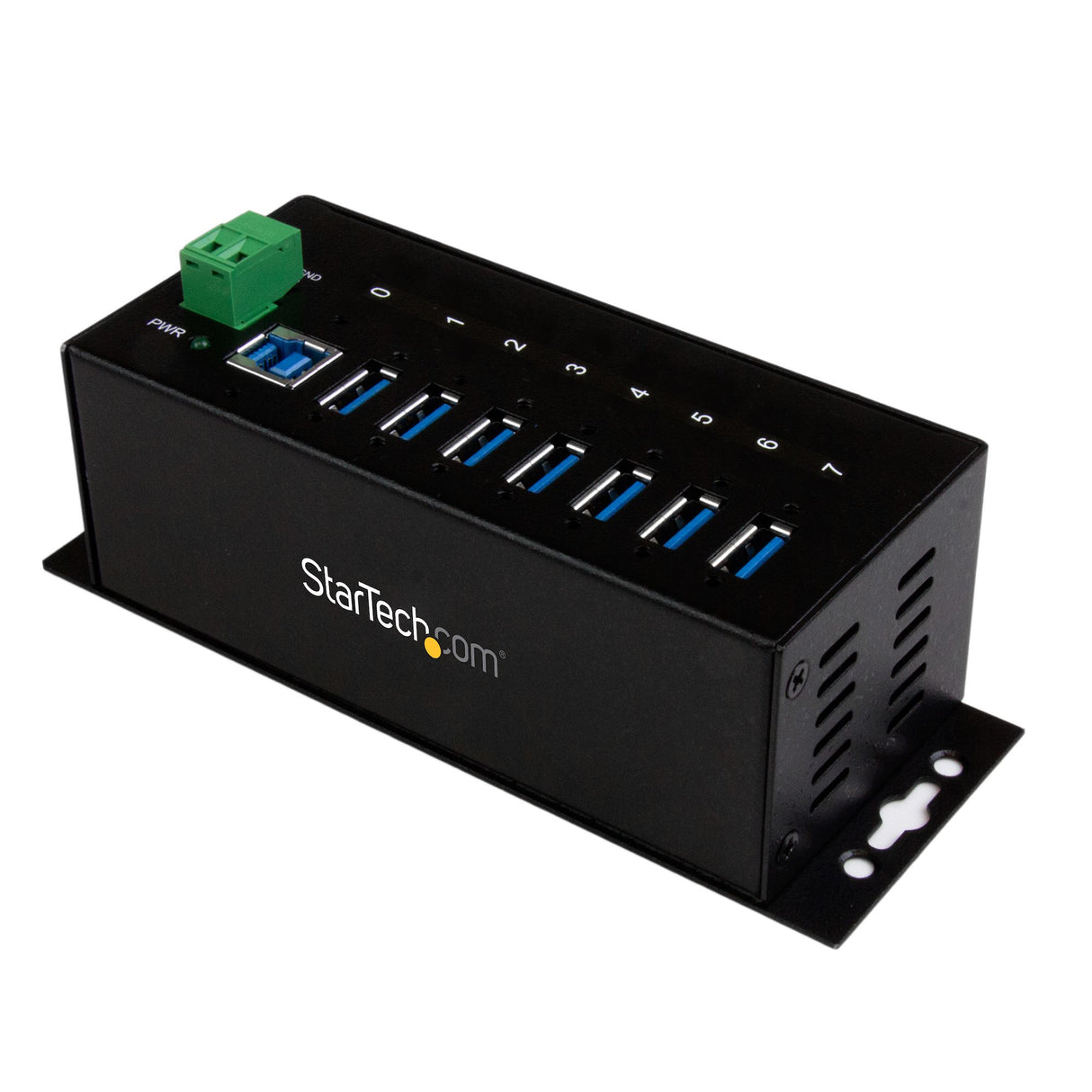 StarTech.com 7-Port USB 3.0 Hub (5Gbps) - Metal Industrial USB-A Hub with ESD Protection & 350W Surge Protection - Din Rail, Wall or Desk Mountable - TAA Compliant USB Expander Hub