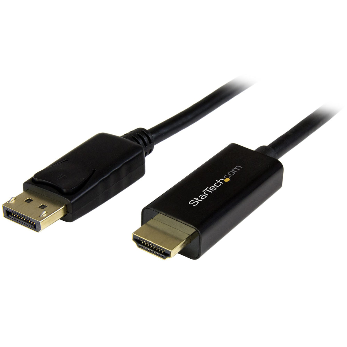 StarTech.com 6.6ft (2m) DisplayPort to HDMI Cable - 4K 30Hz - DisplayPort to HDMI Adapter Cable - DP 1.2 to HDMI Monitor Cable Converter - Latching DP Connector - Passive DP to HDMI Cord