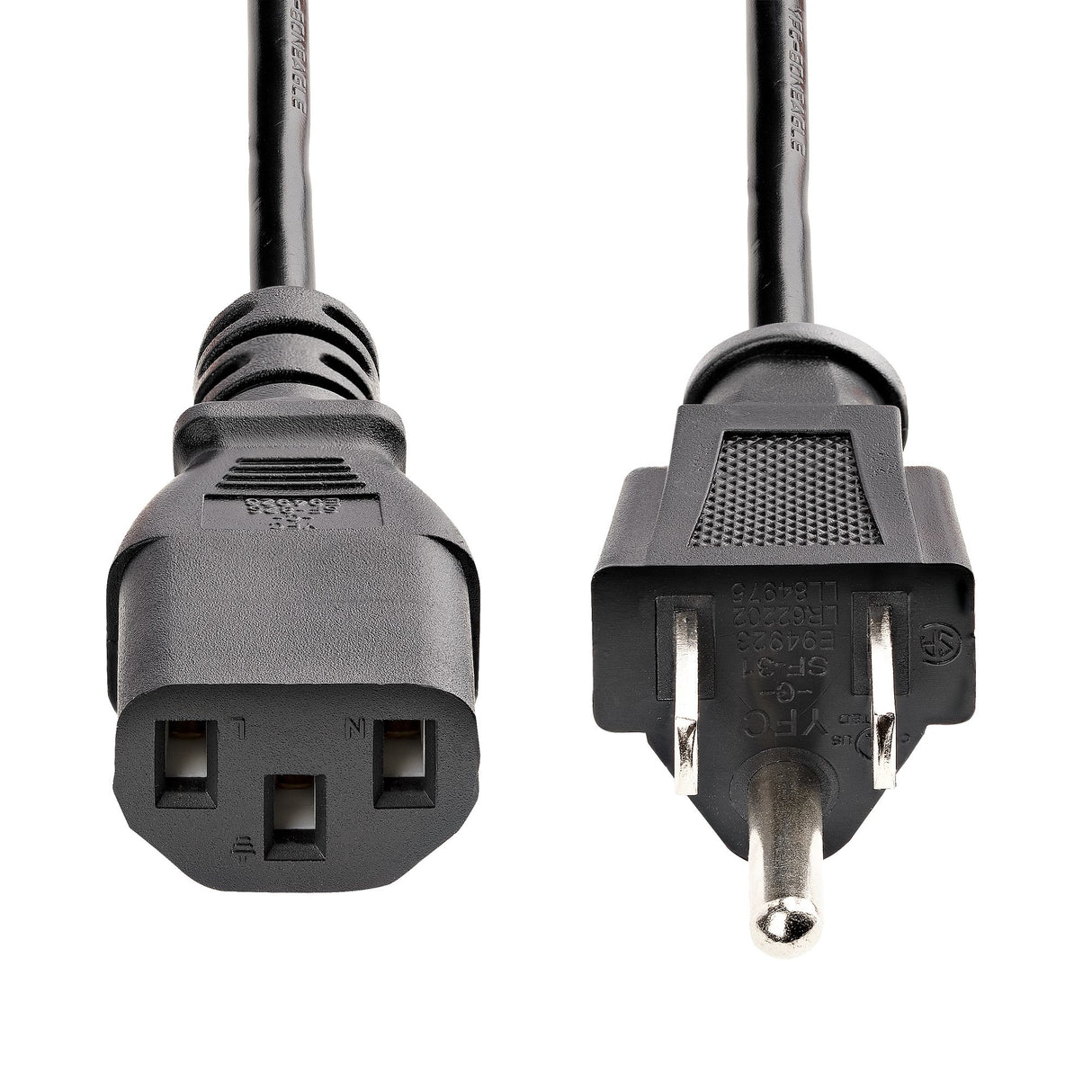 StarTech.com 6ft (1.8m) Heavy Duty Power Cord, NEMA 5-15P to C13 AC Power Cord, 15A 125V, 14AWG, Replacement Computer Power Cord, Monitor Power Cable, NEMA 5-15P to IEC 60320 C13 Power Cord - PC Power Supply Cable