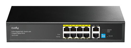 Cudy GS1010PE network switch Unmanaged Gigabit Ethernet (10/100/1000) Power over Ethernet (PoE) Black