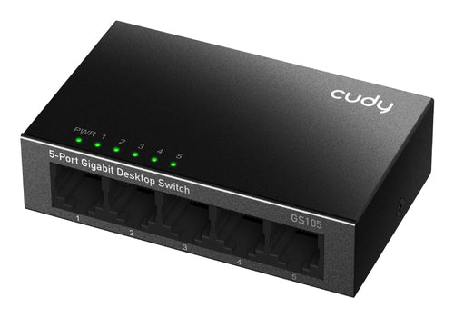 Cudy GS105 network switch Unmanaged Gigabit Ethernet (10/100/1000) Black