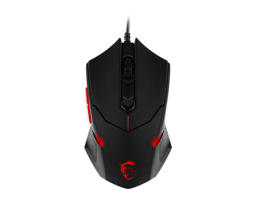 MSI INTERCEPTOR DS B1 Optical Gaming Mouse '1600 DPI Optical Sensor, 6 button, 3-Zone Lighting, Ergonomic design, Weight adjustment system, RED LED'