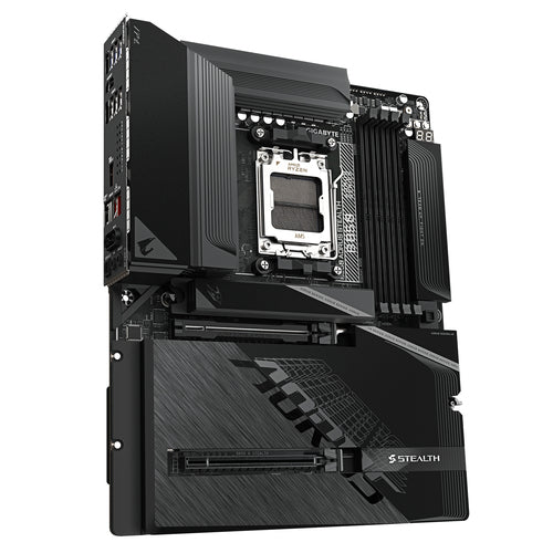 GIGABYTE B850 AORUS STEALTH Motherboard - AMD Ryzen 9000 Series CPUs, 14+2+2 Phases Digital VRM, up to 8200MHz DDR5 (OC), 2xPCIe 5.0 + 2xPCIe 4.0 M.2, WIFI 7, 5 GbE LAN, USB 3.2 Gen 2
