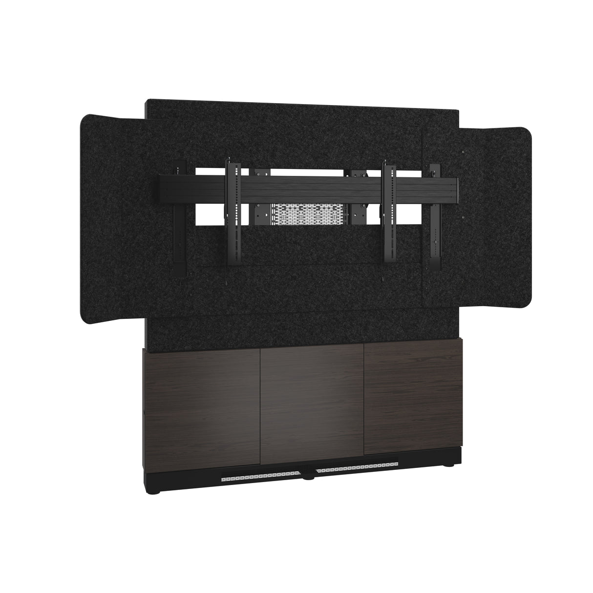 Middle Atlantic ForumTM Floor-to-Wall Mounted 66" (3 Bay) Display Stand for (1) 81" 21:9 Ultra-Wide Display, Dark Colorway