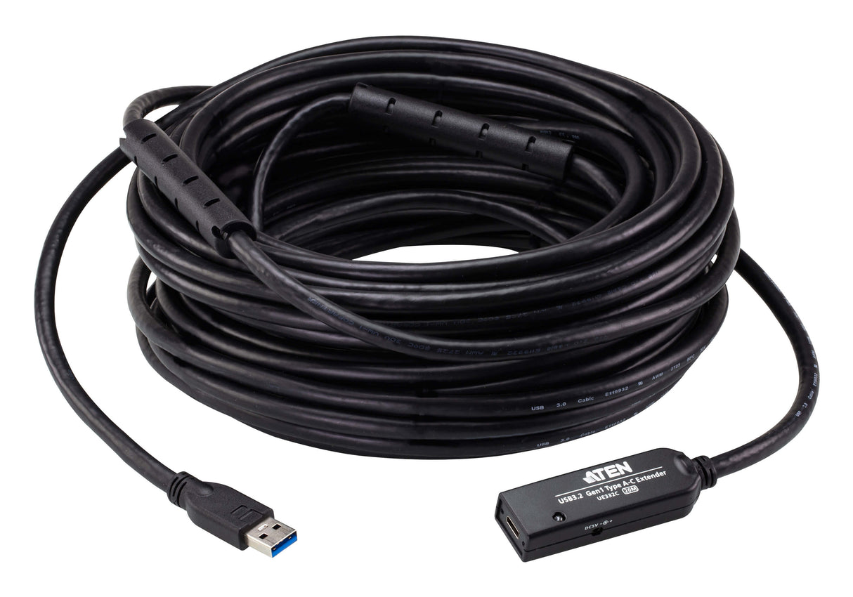 ATEN UE332C USB cable USB 3.2 Gen 1 (3.1 Gen 1) 20 m USB A 5 Gbit/s Black