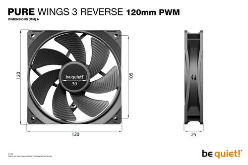 be quiet! Pure Wings 3 120mm | PWM Reverse Triple-Pack Computer case Fan 12 cm Black 3 pc(s)