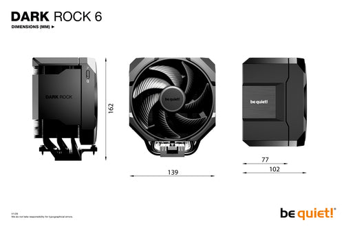 be quiet! Dark Rock 6 Chipset Air cooler 13.5 cm Black 1 pc(s)