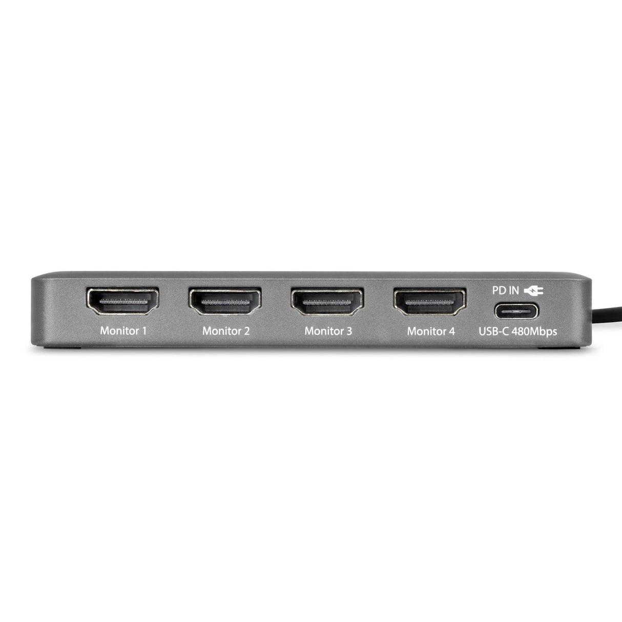 StarTech.com USB-C to Quad-Monitor Workstation Adapter, 4K 60Hz HDMI, 140W PD Passthrough for Laptop Charging, USB Port for Wireless Keyboard / Mouse, TAA