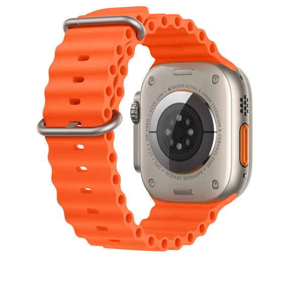 Apple MT663AM/A smart wearable accessory Band extension Orange Fluoroelastomer, Titanium